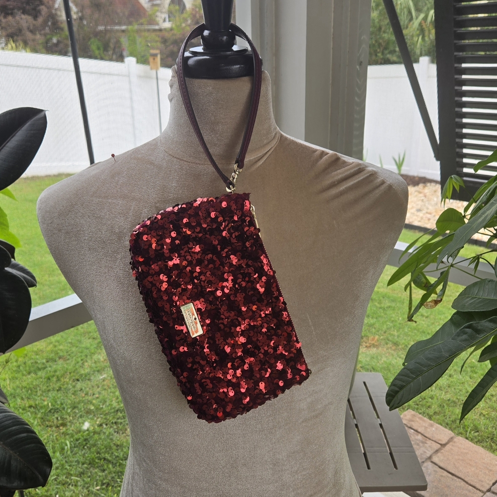 Sequin Clutch Bag - Red